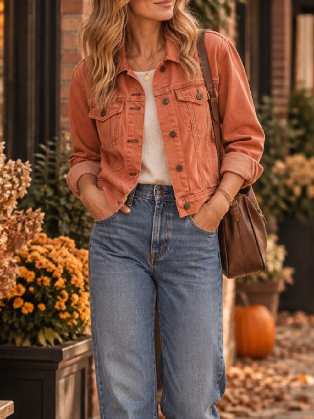 NWT Urban Renewal Vintage/Recycle/ Remade Collection Orange Denim Jacket